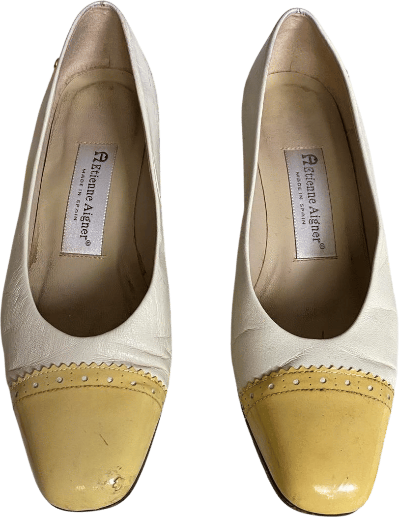 Etienne Aigner Women's Yellow and Cream Courts