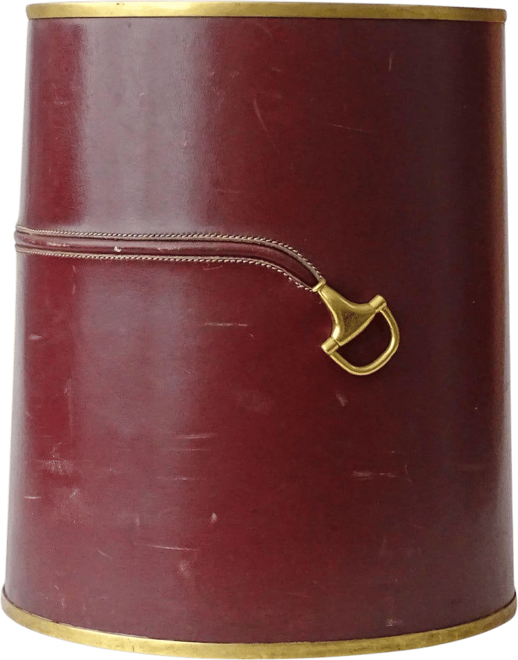 50s Leather Gucci Horsebit Wastepaper Basket