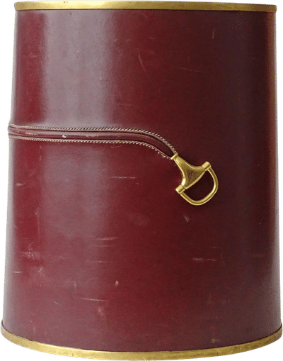 1950s Leather Gucci Horsebit Wastepaper Basket