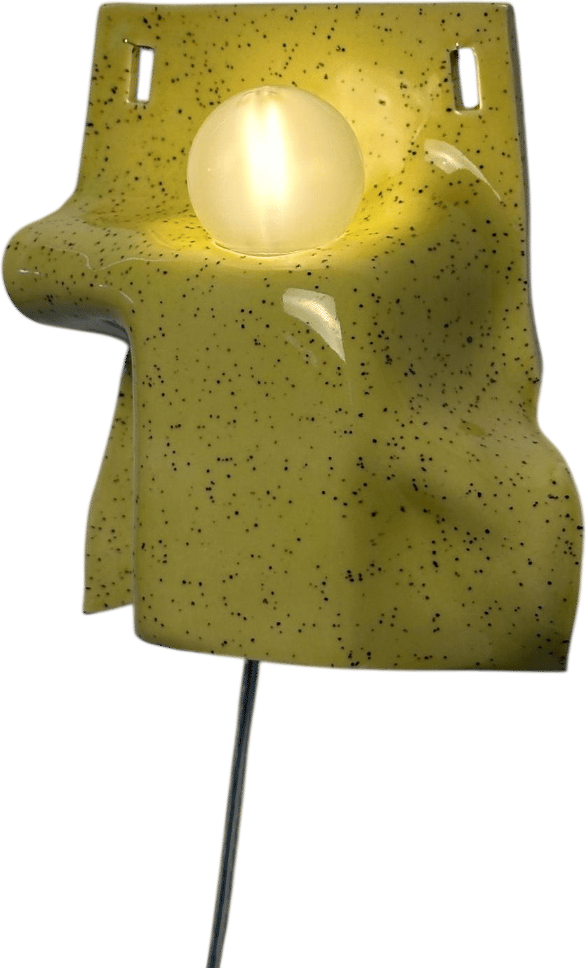 Handmade Yellow Ceramic Wall Sconce