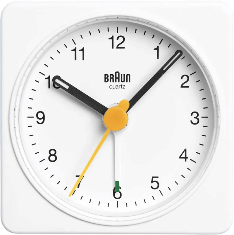 a braun analog alarm clock