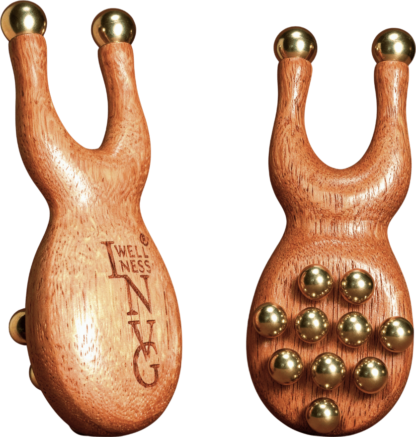 Walnut & Brass Scarab Massager