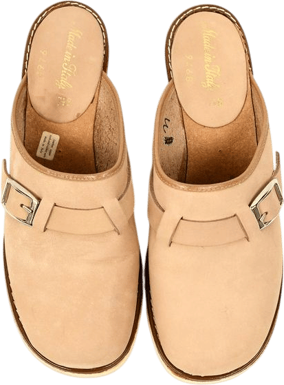 Vintage 70s Italian Leather Clogs: Tan Suede Cork Wedge, Size 7.5 - Etsy