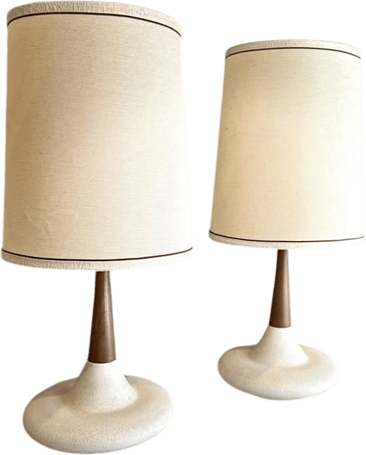 Vintage Pink & Gold Mid-Century Modern Lamps