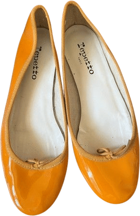 Repetto Orange Patent Ballet Flats