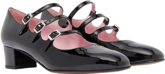 Carel Kina Black Patent Leather Mary Jane Pumps