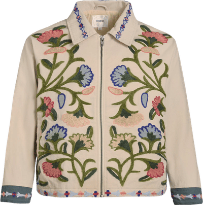 Floral Embroidered Work Jacket