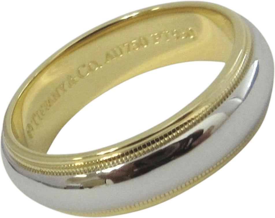 Tiffany & Co. Together Platinum 18K Gold 6mm Wedding Band Ring 8.5