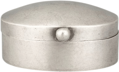 Antique Silver Orb Button Pill Box