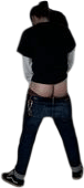 dropping your pants all the way while you pee at the urinal