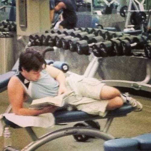 Listening to a podcast/audiobook at the gym