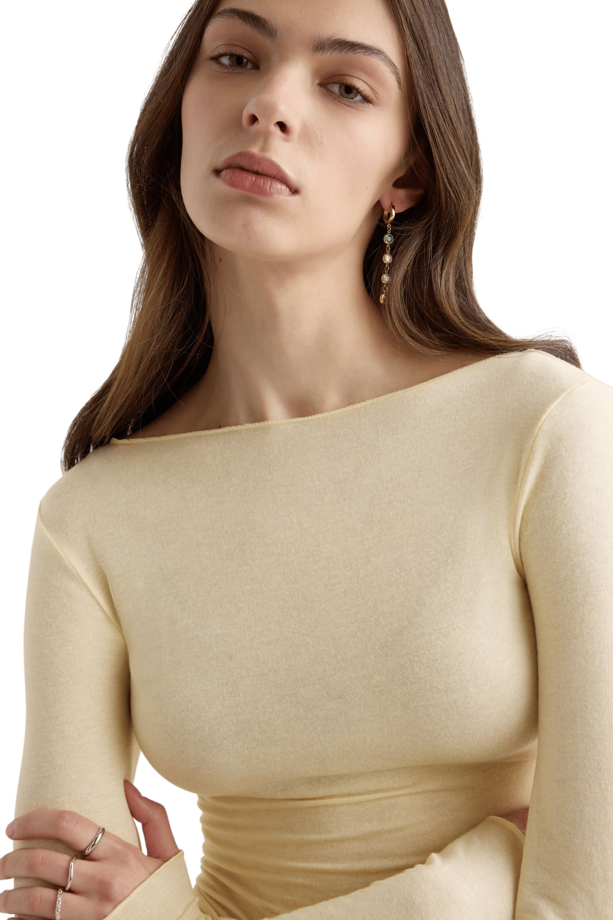 Intimissimi Boat Neck Modal Cashmere Top