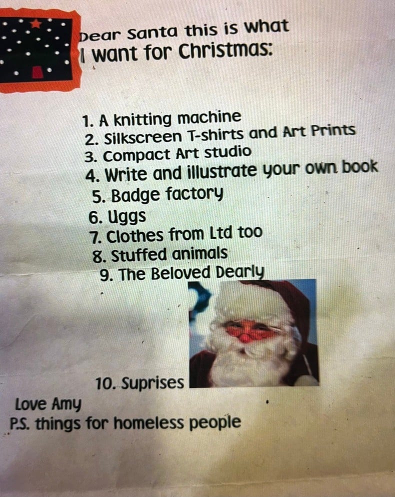 try and find your childhood christmas lists - they are fascinating