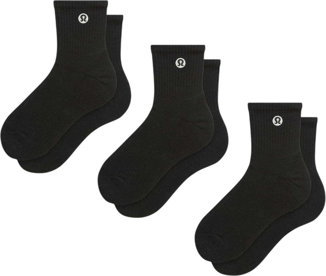 Lululemon Unisex Daily Essential Quarter Socks (3 Pack)