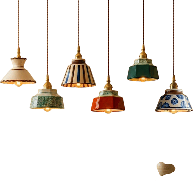 Hand Painted Ceramic Pendant Light