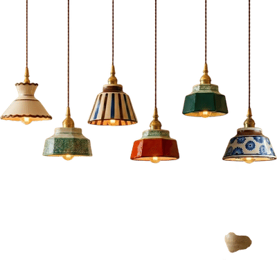 Hand Painted Ceramic Pendant Light