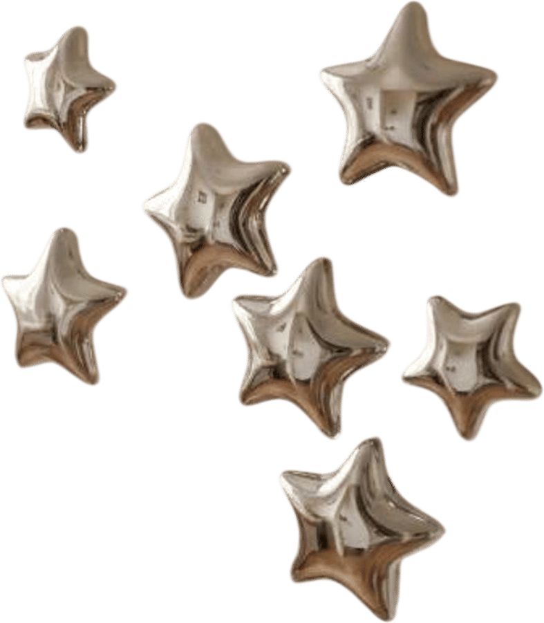 Shiny Silver Star Magnets