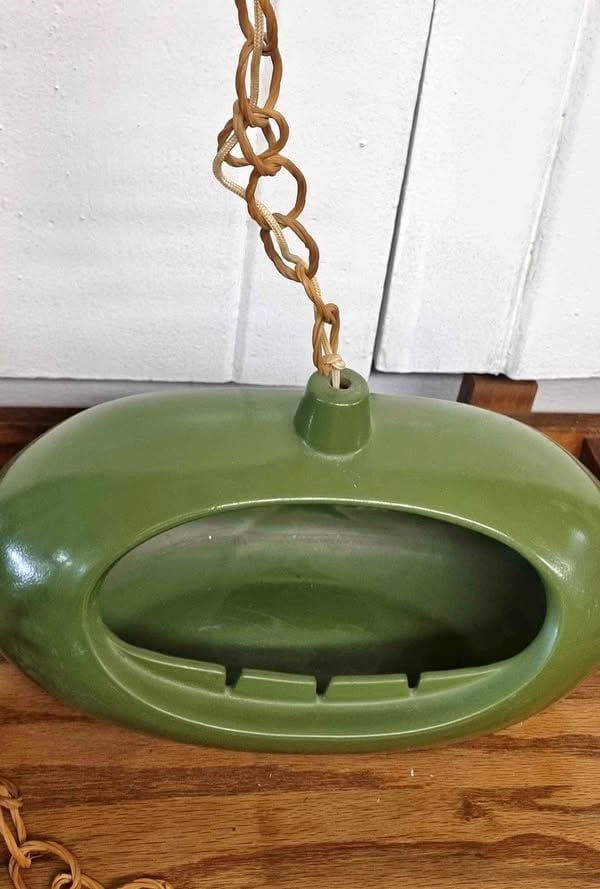 Vintage Avocado Green Hanging Ashtray