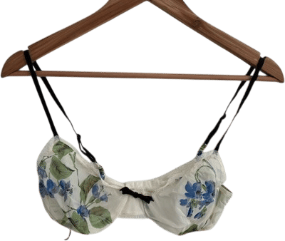 Prada Viola-Print Silk Bra 34/M