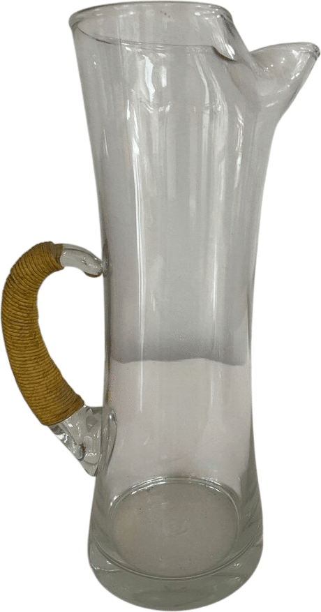 Stunning 1960's MCM Mid Century Carl Aubock Martini Pitcher Glass & Wicker Rare! - Etsy