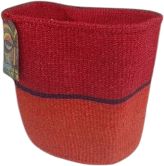 GLOBAL HORIZONS Red,Blue & Orange Handwoven Kenya Straw Storage Basket 12" X... | eBay