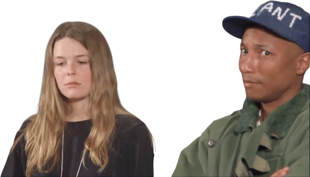 The video of Pharrell Williams listening to Alaska by Maggie Rogers for the first time.