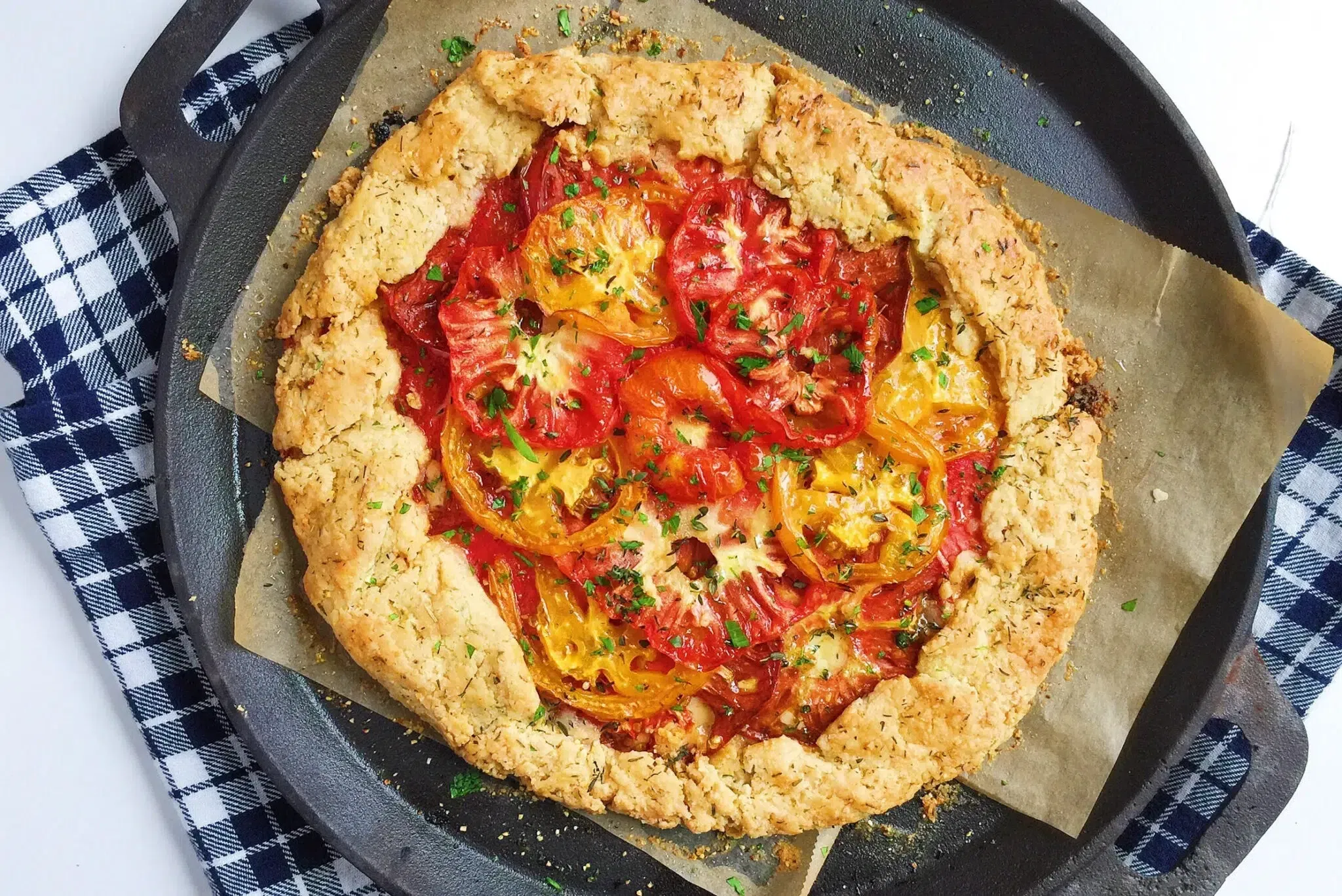 Rustic Manchego + Heirloom Tomato Crostata Recipe