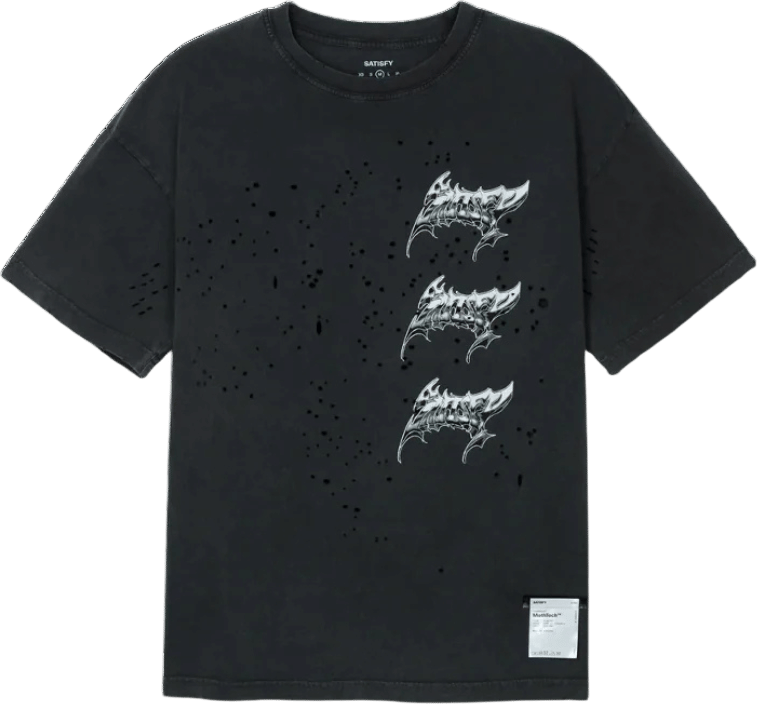 Satisfy MothTech T-Shirt - Aged Black Three LOGO
