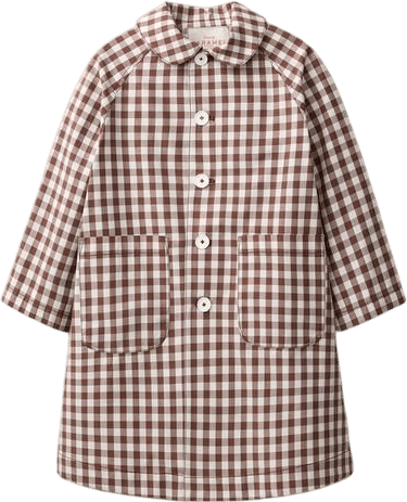 Long Gingham Trench Coat