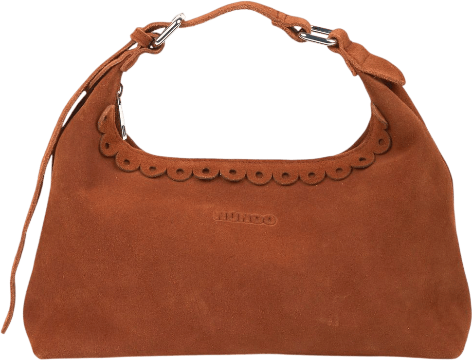 Dandy Scallop Suede Redwood Handbag