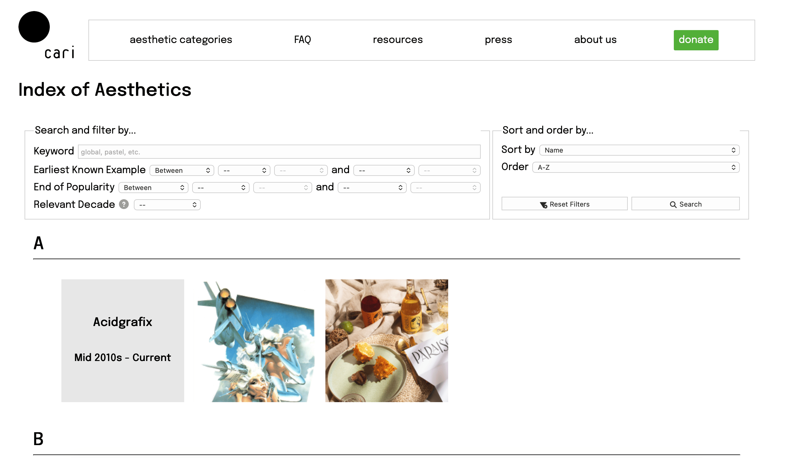 Index of Aesthetics