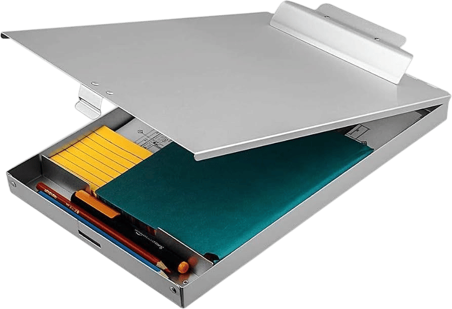 aluminum clipboard with storage