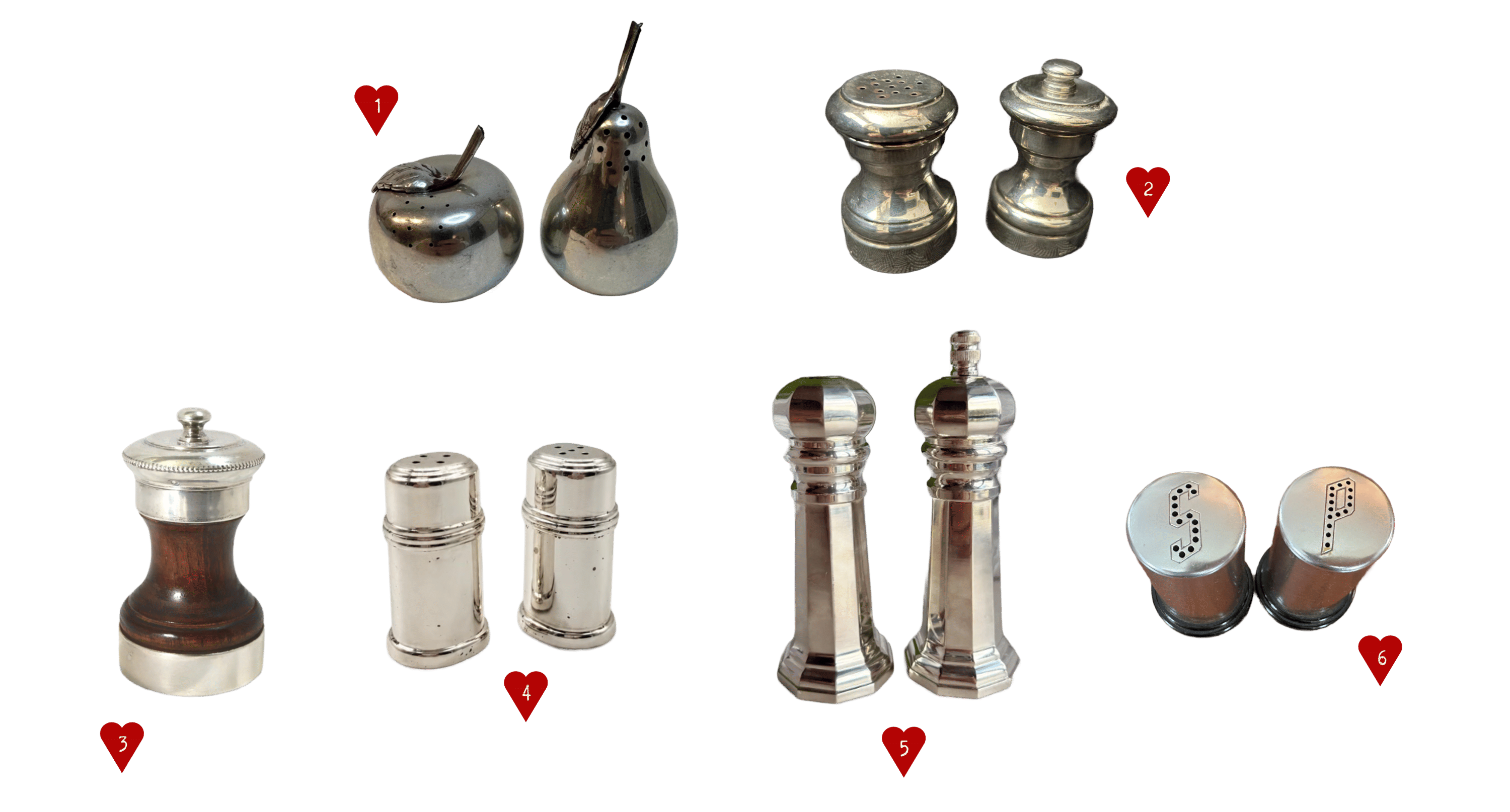 Vintage Silver Peppermills