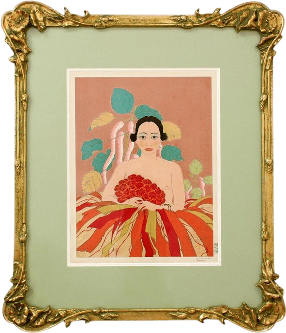 "La Fille du Chef" Woodcut Print by Paul Jacoulet