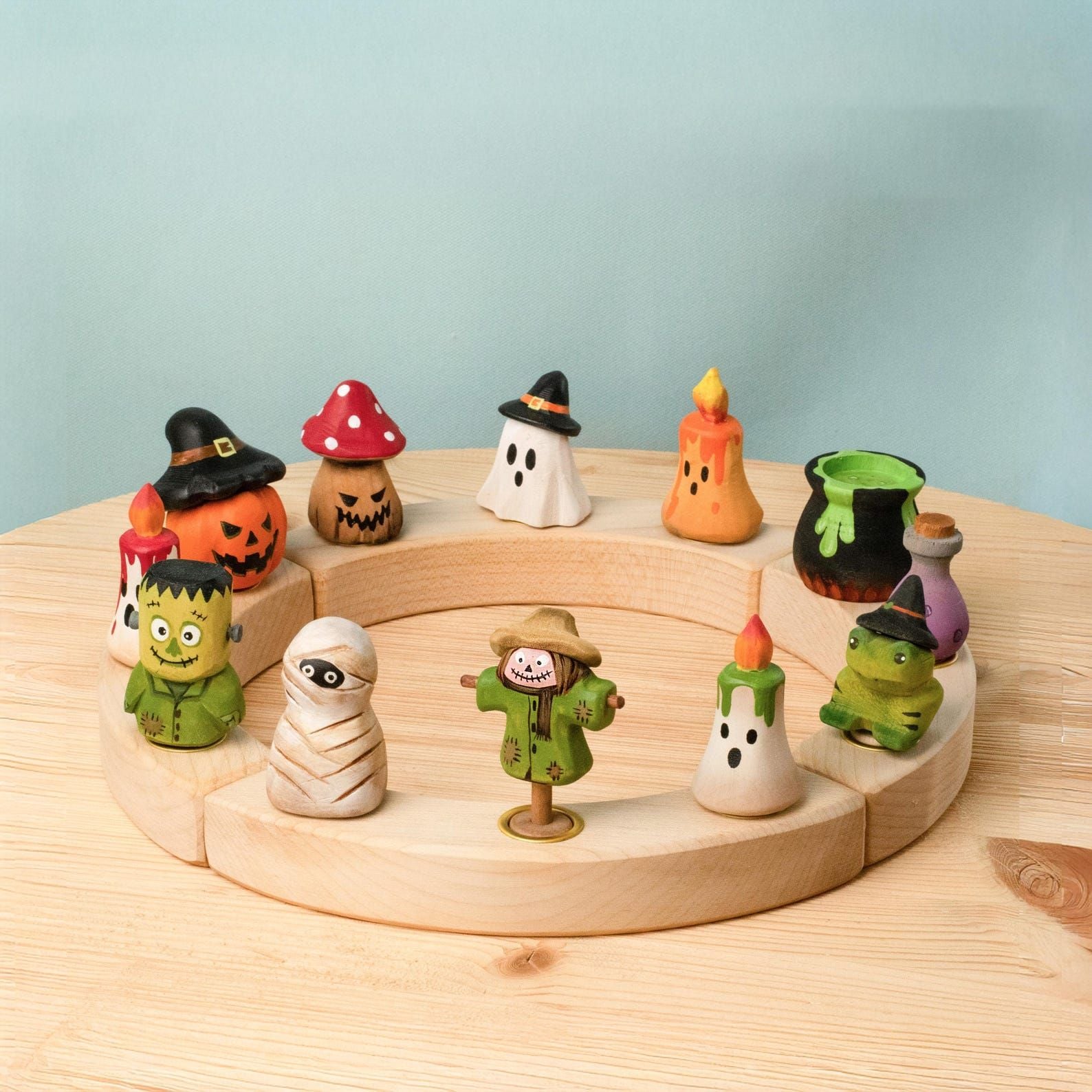 Handcrafted Wooden Halloween Celebration Ring