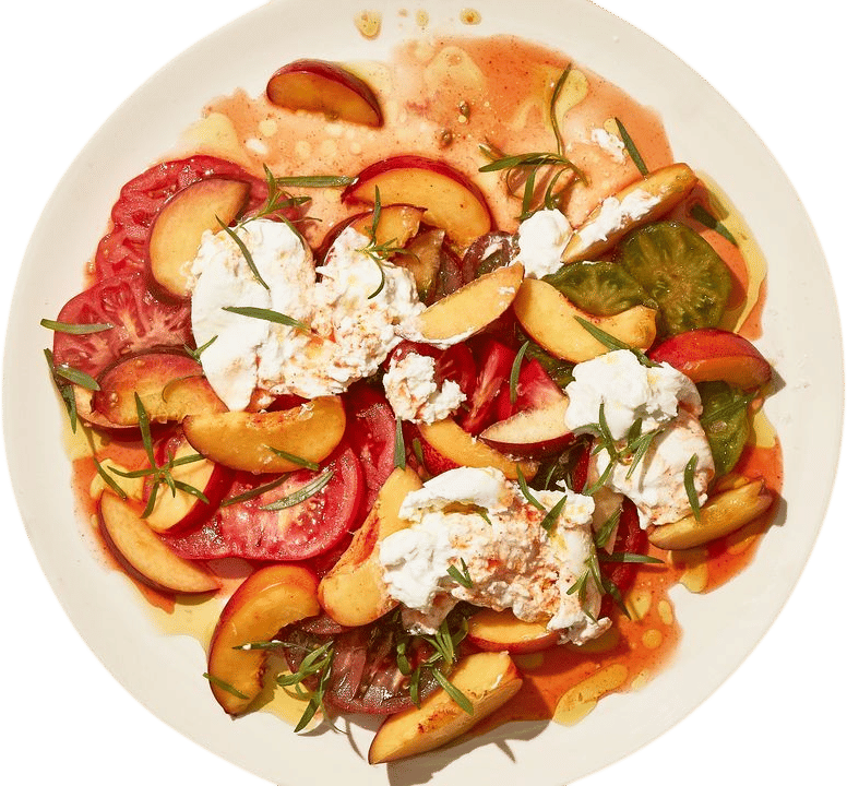 Tomato, Peach, and Burrata Salad Recipe