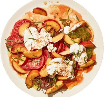 Tomato, Peach, and Burrata Salad Recipe