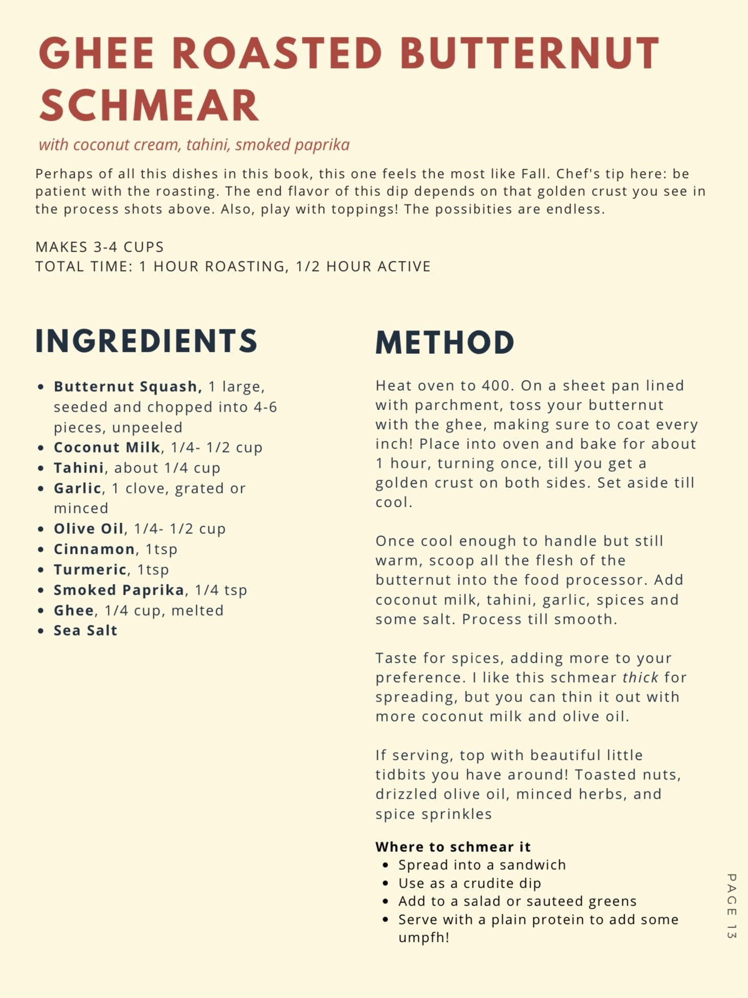 Ghee Roasted Butternut Schmear Recipe