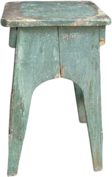 Antique Primitive Wood Stool Stand