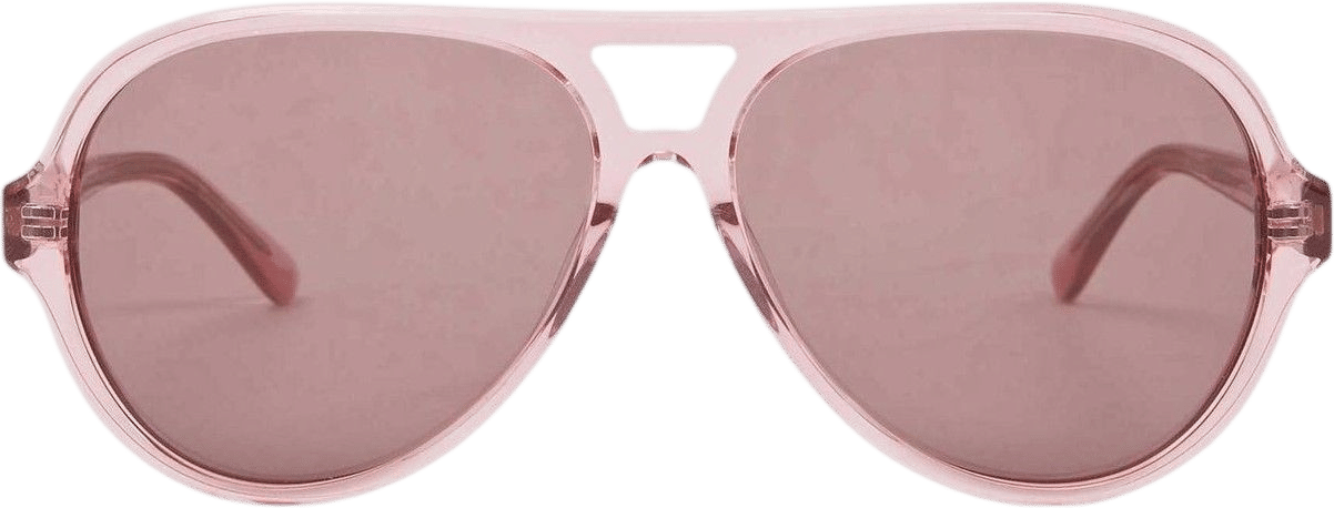 Pink-Tinted Aviator Sunglasses