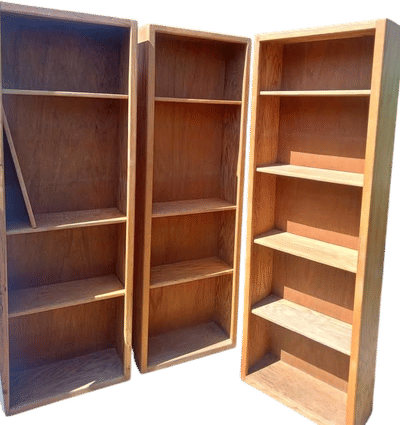 Set of 3 Oak Wood Bookcases