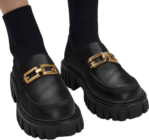 Y2K Lattelier Leather Black Loafers