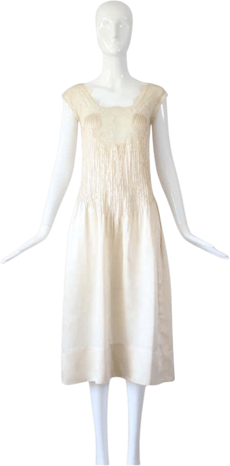 Vintage 1930's Champagne Satin and Lace Gown