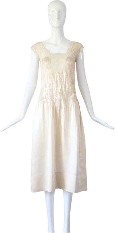Vintage 1930s Champagne Satin and Lace Gown