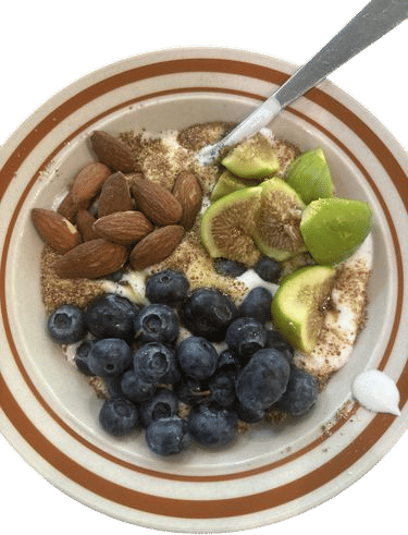 Bulgarian yogurt with figs from your friend’s tree