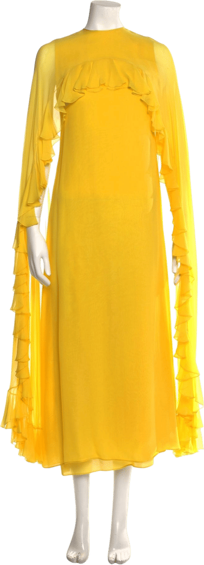 1970s Yellow Ruffle Tent Dress