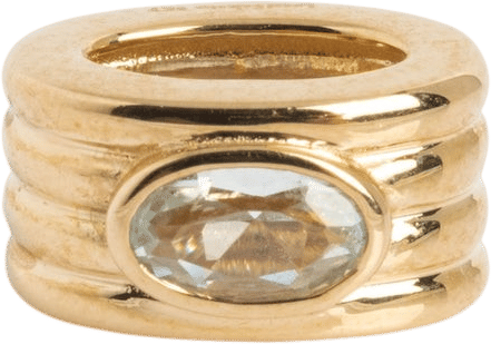 Solid Gold Bold Birthstone Spacer Charm