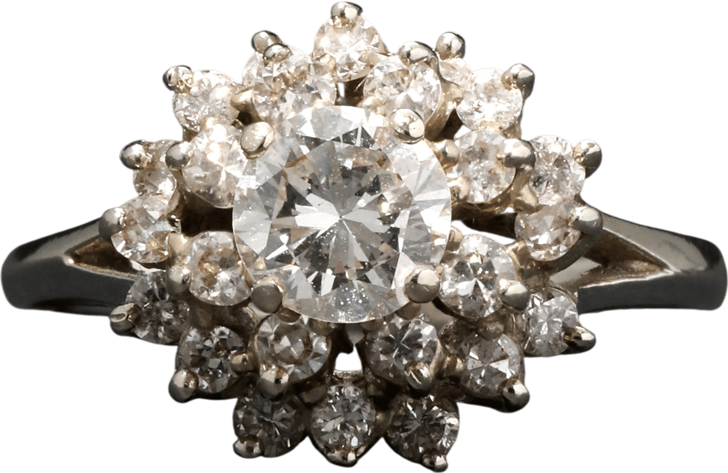 1950s 18k White Gold Diamond Ring