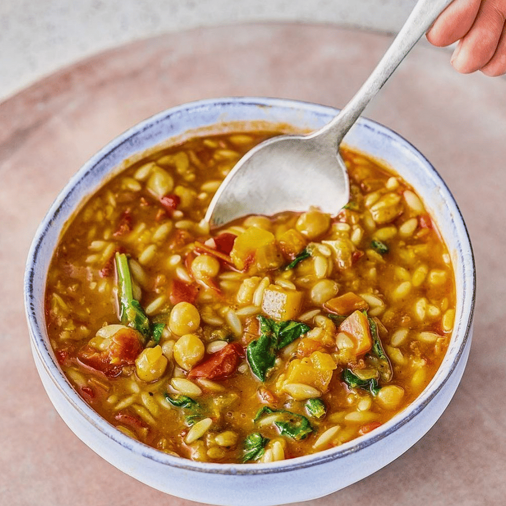 Veggie Chickpea & Spinach Harira Soup