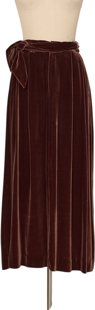 Vintage Ralph Lauren Brown Velvet Skirt | Khata Space